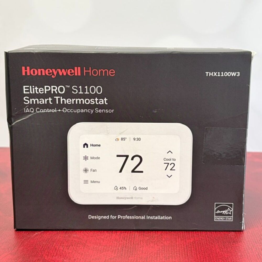 Honeywell Home ElitePRO S1100 Smart Thermostat Wi-Fi Bluetooth 5in THX1100W3